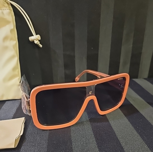 New No Box Carrera Unisex Square Sunglasses W/Pouch Pink Smoke Flaglab14 main image 13